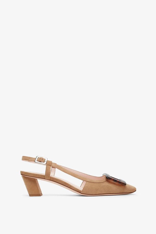  Roger Vivier Belle Vivier Beige Turtle Sling Backs 