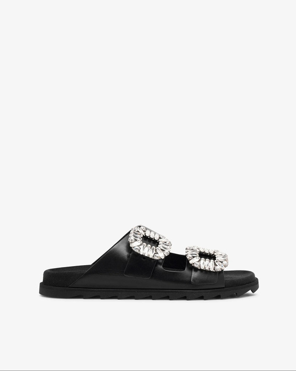  Roger Vivier Slidy Viv Black Slides 