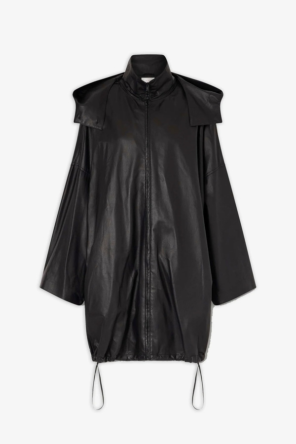  The Row Cassandre Black Leather Coat 