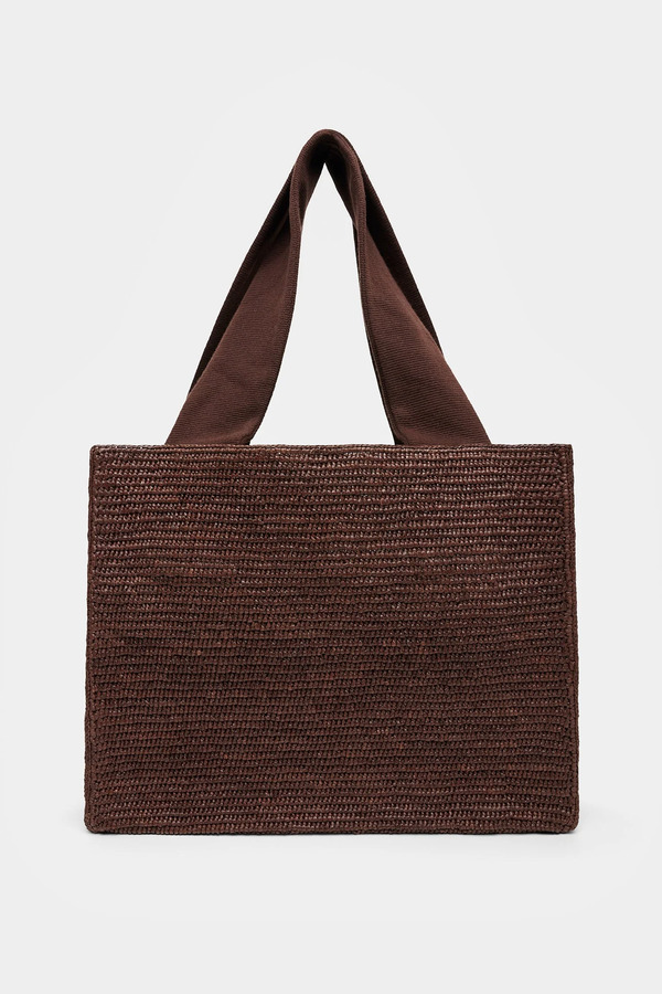  The Row Loretta Dark Brown Raffia Bag 