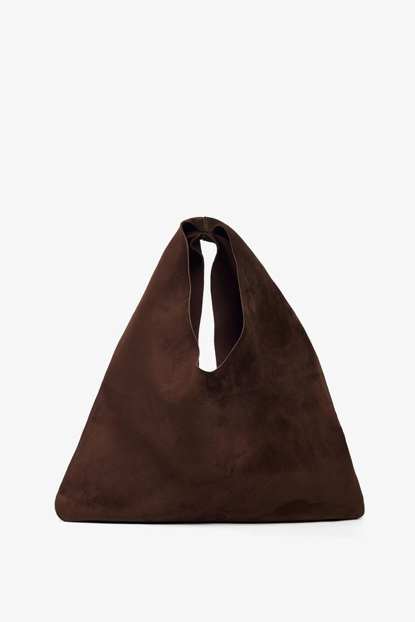  The Row Small Bindle Brown Suede Shoulder Bag 