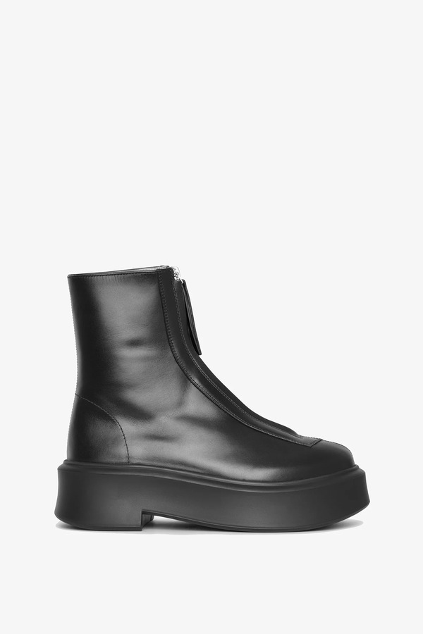  The Row Zipped 1 Leather Ankle Boots 