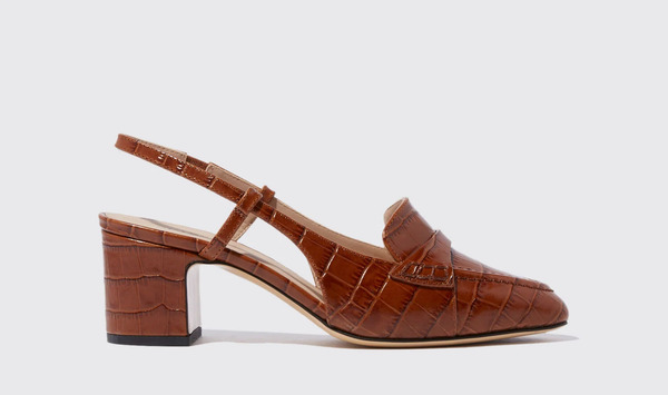  Scarosso Scarosso Heels Bianca Tan Croco Croco-printed Calf Leather 