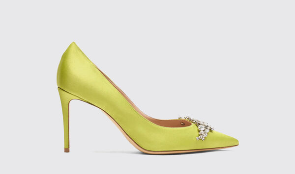  Scarosso Scarosso Pumps Greta Lime Satin Silk 
