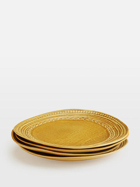  Soho Home Adderbury Side Plate, Ochre, Set Of Four 