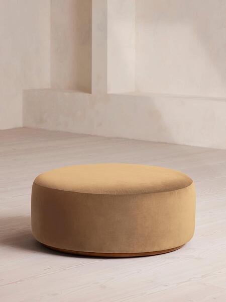  Soho Home Aline Ottoman, Velvet, Camel 