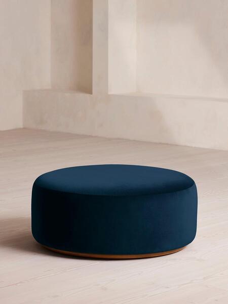  Soho Home Aline Ottoman, Velvet, Royal Blue 