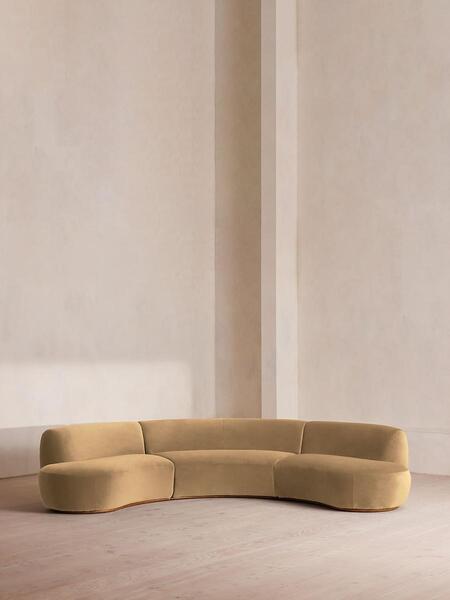  Soho Home Aline Serpentine Modular Sofa, Four Seater, Camel Velvet, Uk 