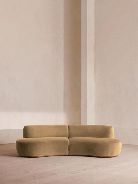  Soho Home Aline Serpentine Modular Sofa, Three Seater, Camel Velvet, Uk 