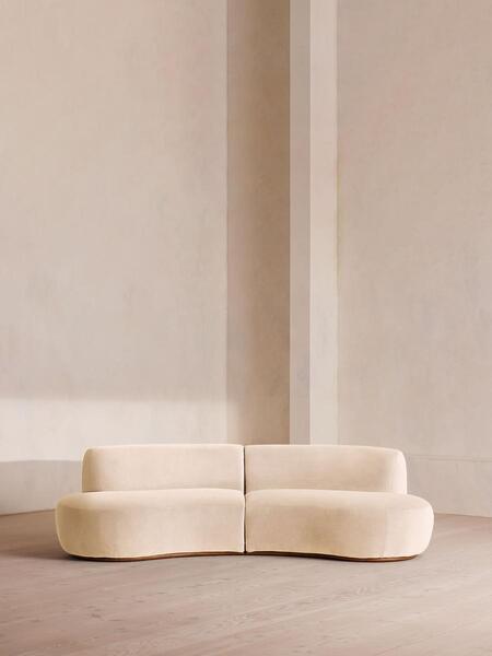  Soho Home Aline Serpentine Modular Sofa, Three Seater, Porcelain Velvet, Uk 