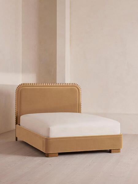  Soho Home Angus Bed, Super King, Velvet, Camel 