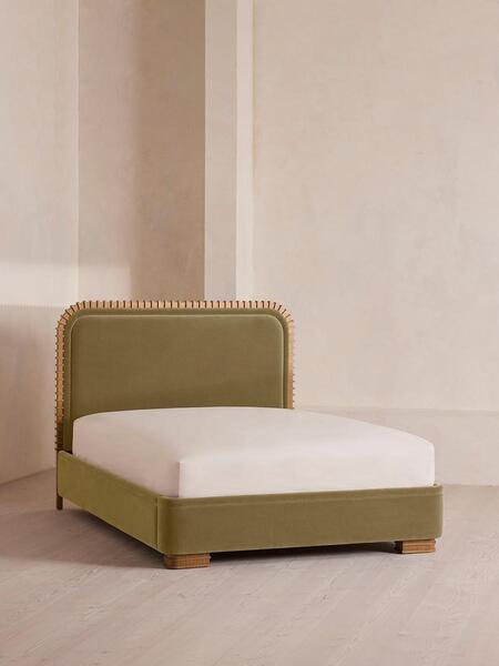 Soho Home Angus Bed, Super King, Velvet, Lichen 