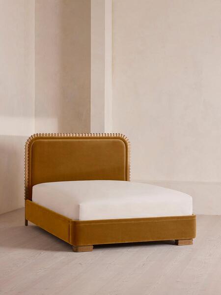  Soho Home Angus Bed, Super King, Velvet, Mustard 