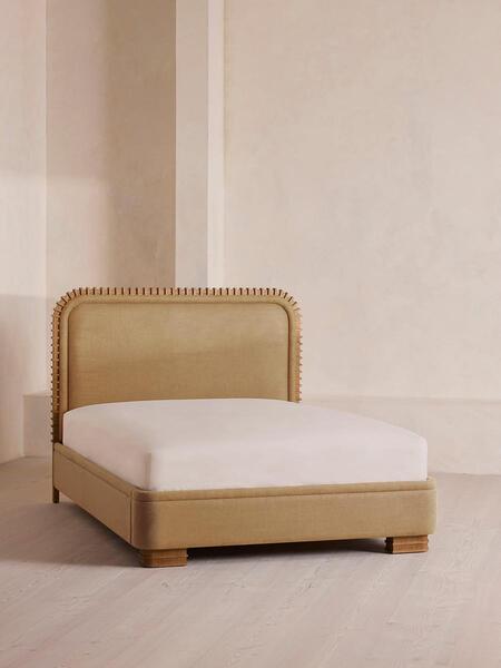  Soho Home Angus Bed, Superking, Linen, Wheat 