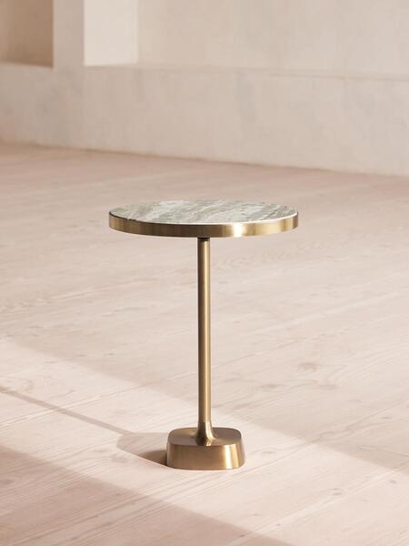  Soho Home Arlon Side Table, Terra Bianca Marble, Medium 