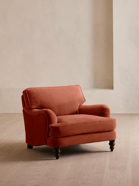  Soho Home Arundel Loveseat, Velvet Rust 