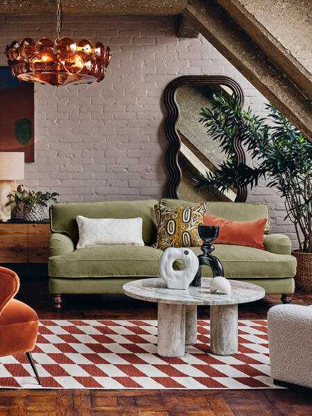  Soho Home Arundel Three Seater Sofa, Velvet Lichen 