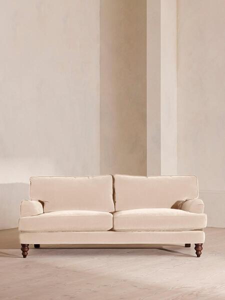  Soho Home Arundel Three Seater Sofa, Velvet, Porcelain 