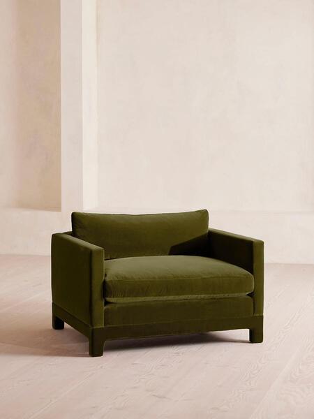 Soho Home Ashford Loveseat, Velvet, Olive 