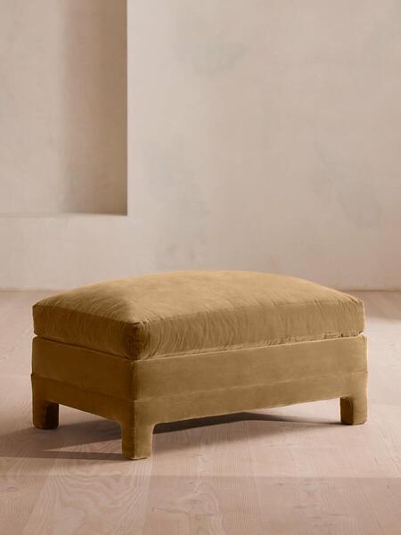 Soho Home Ashford Ottoman, Velvet, Camel 