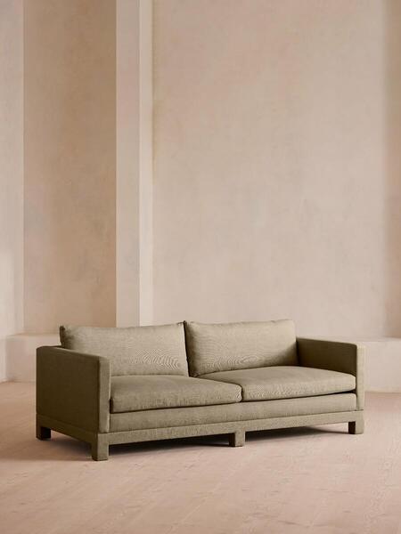 Soho Home Ashford Three Seater Sofa, Linen, Sage 