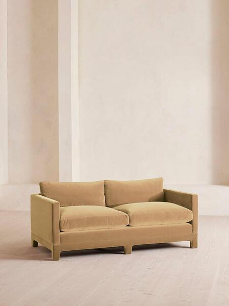  Soho Home Ashford Two Seater Sofa, Velvet, Camel 