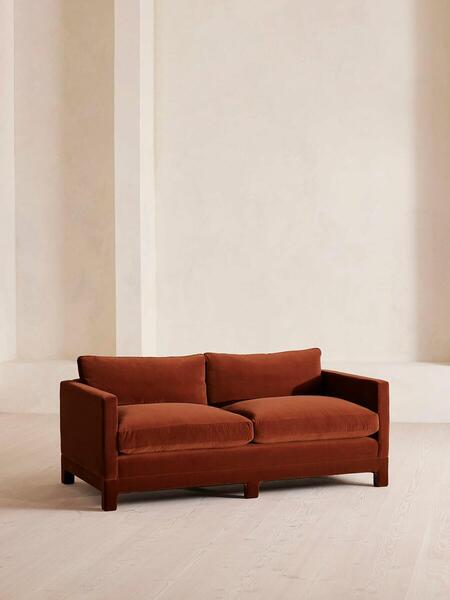  Soho Home Ashford Two Seater Sofa, Velvet, Rust 