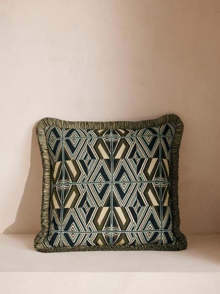  Soho Home Aspen Square Cushion, Olive 