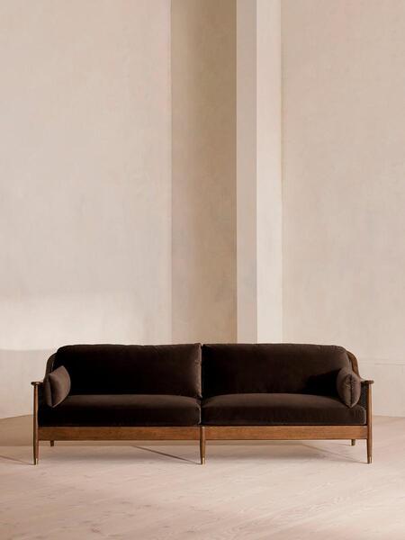  Soho Home Atlanta Four Seater, Velvet, Chocolate Brown 