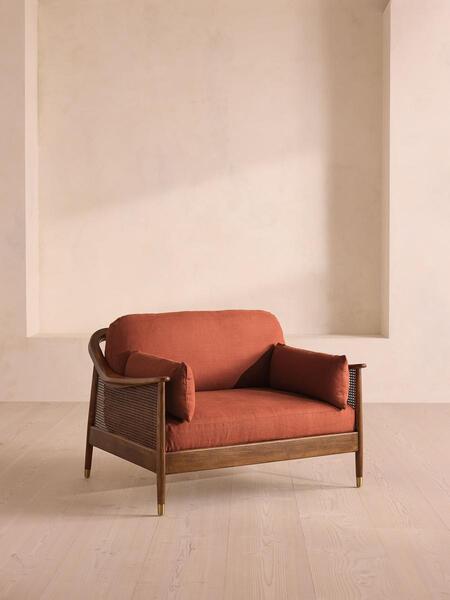  Soho Home Atlanta Loveseat, Linen, Sienna 