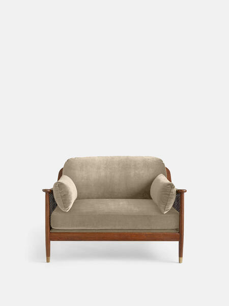  Soho Home Atlanta Loveseat, Velvet, Camel 