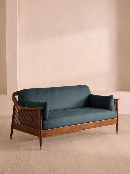  Soho Home Atlanta Three Seater Sofa, Linen, Prussian Blue 