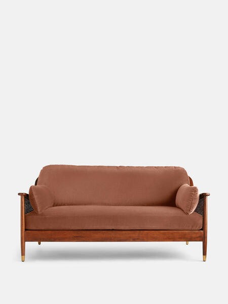  Soho Home Atlanta Three Seater Sofa, Velvet, Antique Rose 