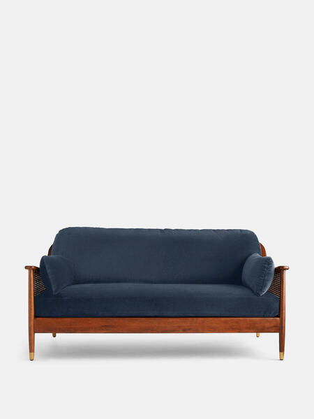  Soho Home Atlanta Three Seater Sofa, Velvet, Grey Blue 