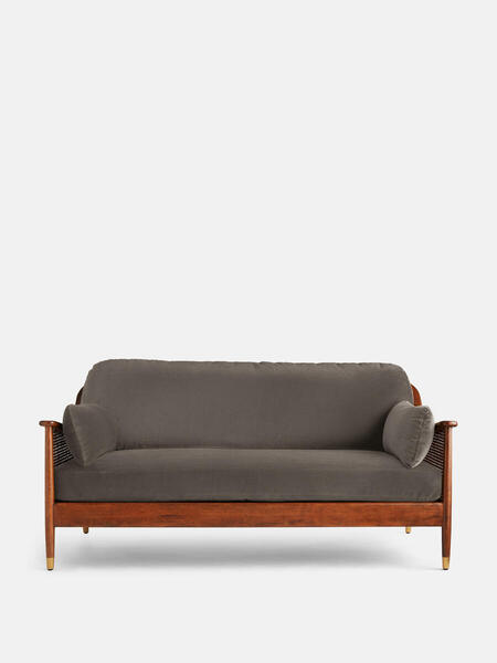  Soho Home Atlanta Three Seater Sofa, Velvet, Taupe 