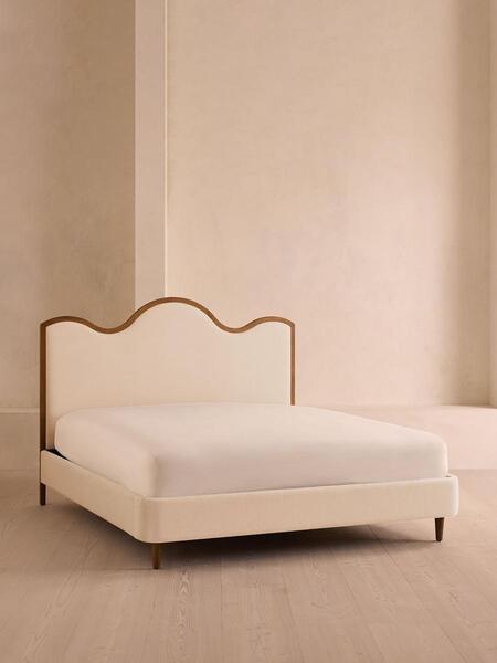  Soho Home Aubrey Bed, King, Linen, Bisque 