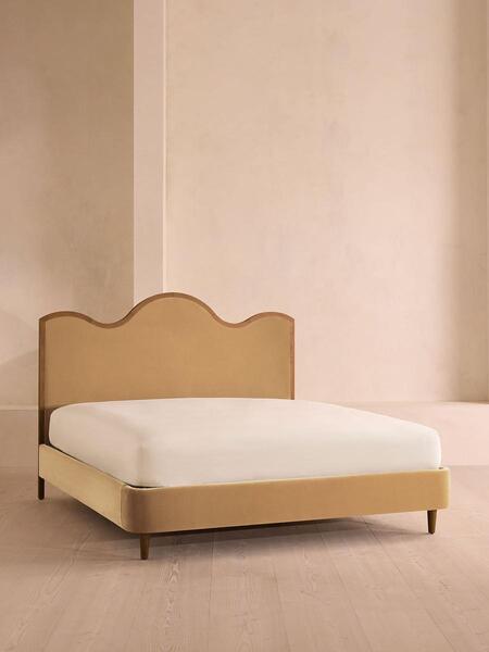  Soho Home Aubrey Bed, King, Velvet, Camel 