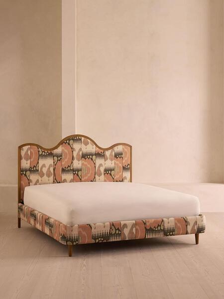  Soho Home Aubrey Bed, Super King, Linen, Floral Ikat 