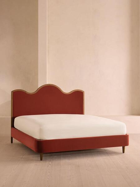  Soho Home Aubrey Bed, Super King, Velvet, Rust 