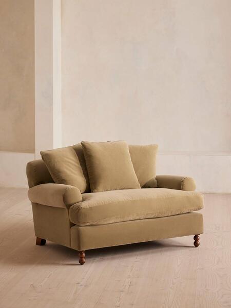  Soho Home Audrey Loveseat, Velvet, Camel 