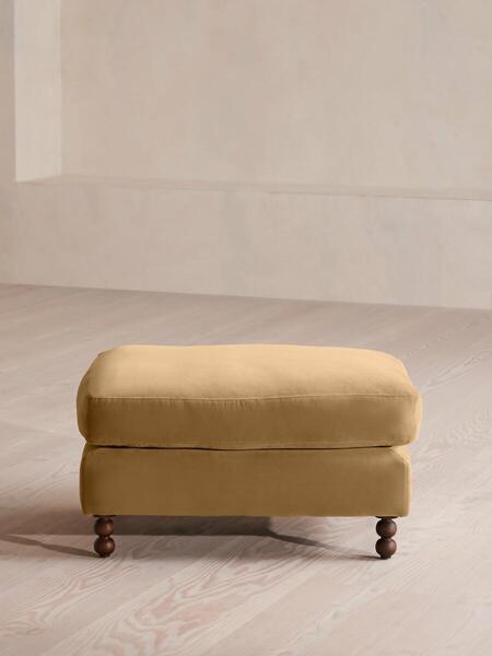 Soho Home Audrey Rectangle Ottoman, Velvet, Camel 