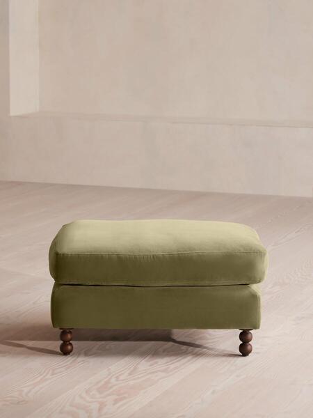  Soho Home Audrey Rectangle Ottoman, Velvet, Lichen 