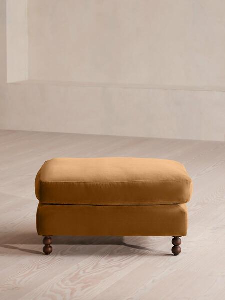  Soho Home Audrey Rectangle Ottoman, Velvet, Mustard 