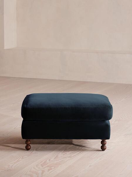  Soho Home Audrey Rectangle Ottoman, Velvet, Royal Blue 