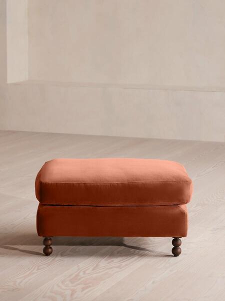  Soho Home Audrey Rectangle Ottoman, Velvet, Rust 