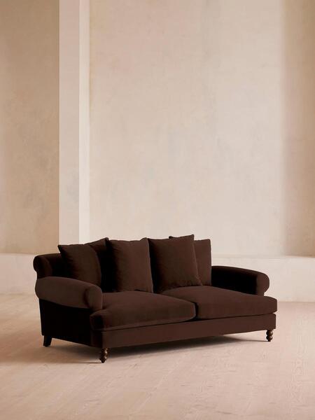  Soho Home Audrey Two Seater, Sofa, Velvet, Chocolate 
