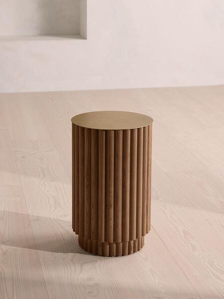  Soho Home Barrel Side Table, Dark Oak 