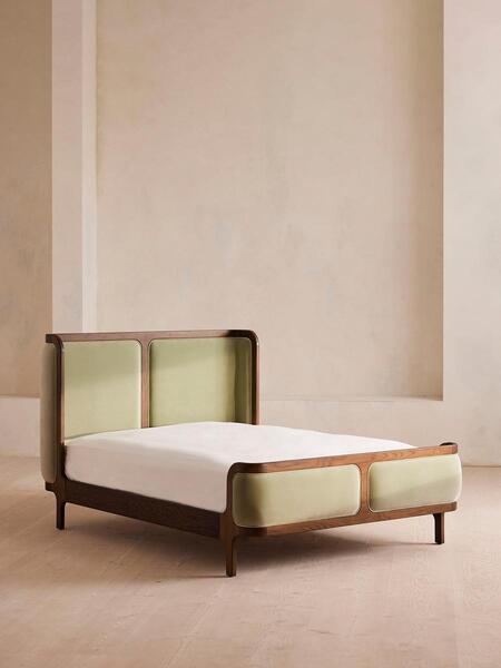  Soho Home Belsa Bed, King, Velvet, Lichen 