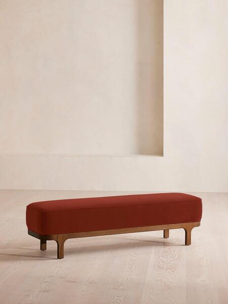  Soho Home Belsa Bench, Velvet, Rust 
