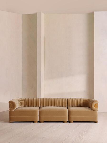  Soho Home Caleb Modular Four Seater Sofa, Velvet, Camel, Dark Burl, Uk 